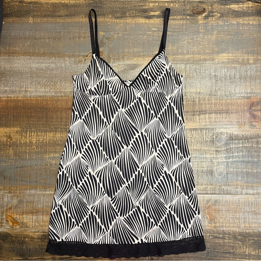 Old navy intimates Black and White Patterned mini Slip Dress